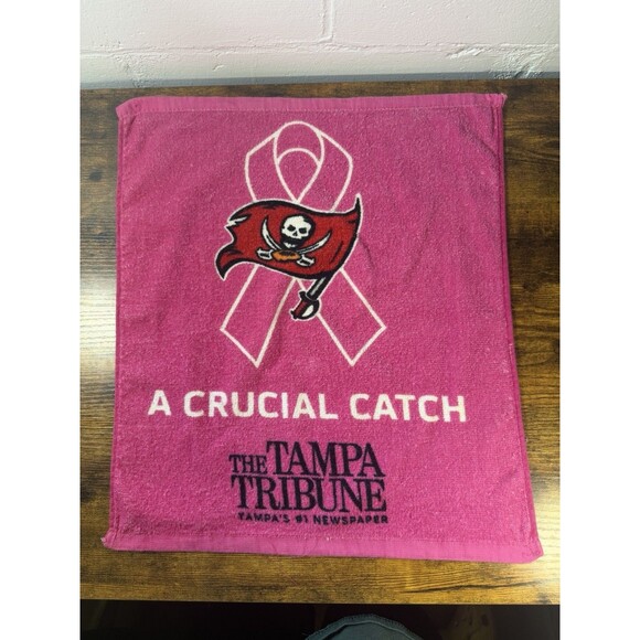 Other - The Tampa Tribune Buccaneers Crucial Catch Pink Hand Towel 100% Cotton 14.5x16.5